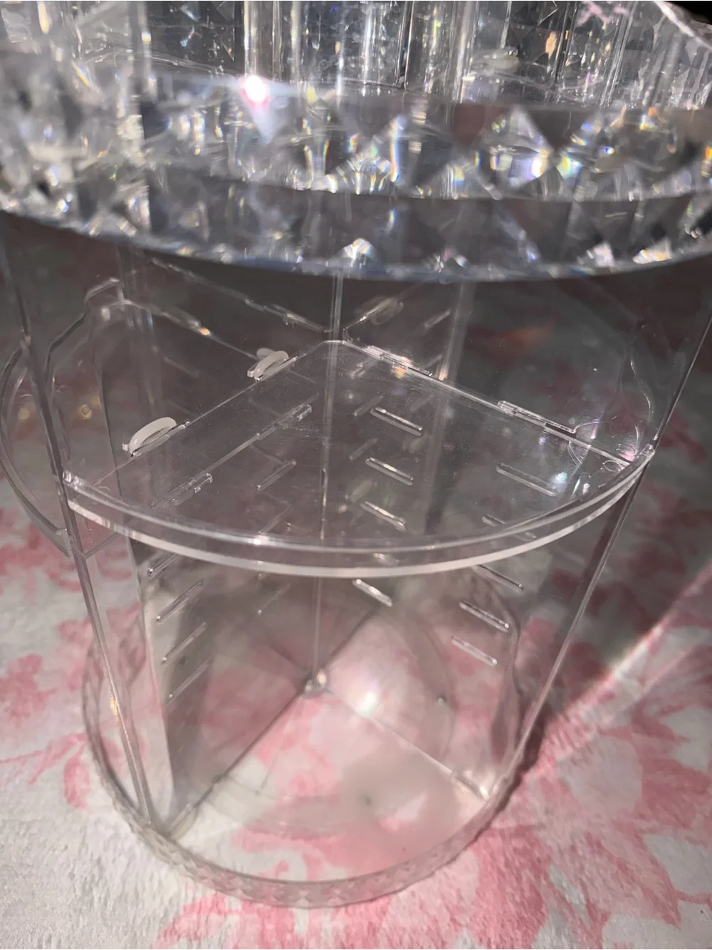 Clear Acrylic Rotating Makeup Organizer - 360° Cosmetic Storage